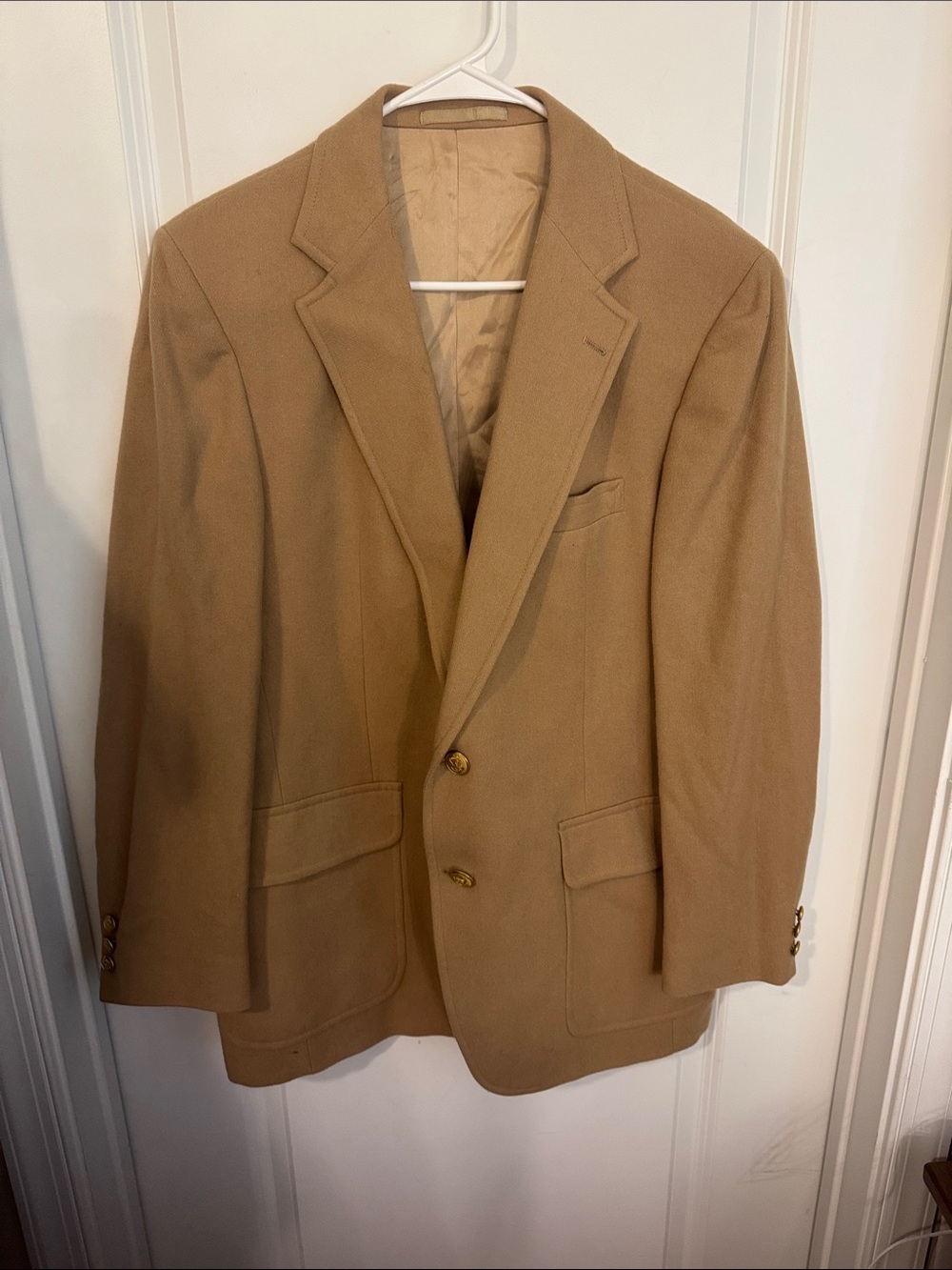 Classic 100% Wool Tan Sport Coat - Tailored Single-Breasted Blazer